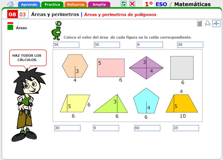 Reas Y Per Metros De Pol Gonos Matem Ticas Para De Secundaria